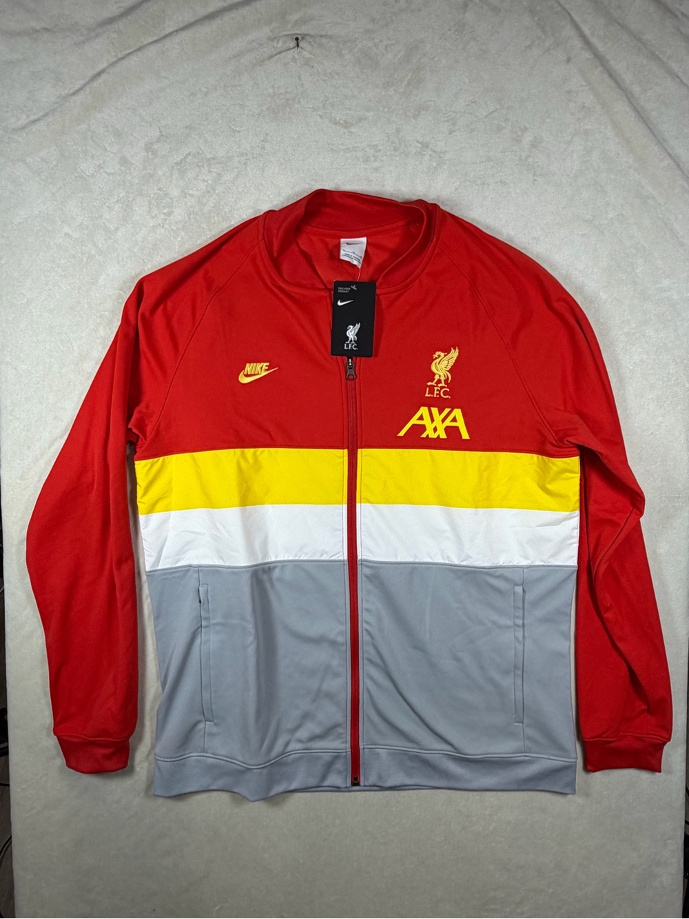 NWT Nike XL Liverpool F.C. I96 Anthem Jacket, Yellow, White Gray Track Jacket
